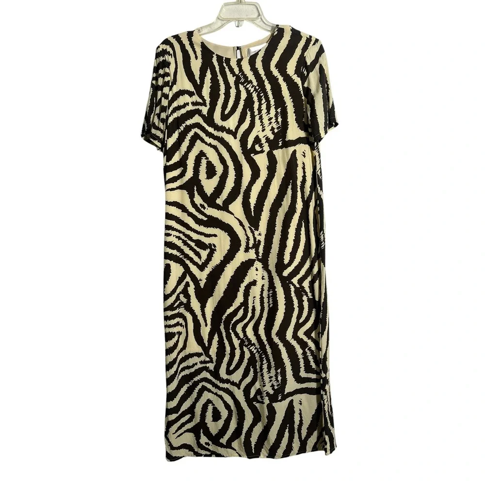 COREY LYNN CALTER‎ x ANTHROPOLOGIE Zebra Maxi Tee Midi Shirt Dress
